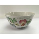 A famille rose peach bowl, approx diameter 18cm.