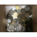 A collection of world coins.