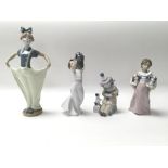 4 Lladro porcelain figurines ( tallest 30cm), 3 bo