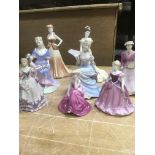 A collection of Coalport figures (8)