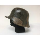 German WW1 M16 Stalhelm in camo finnish , complete