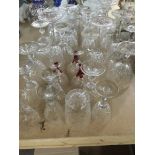 A collection of drinking glasses var