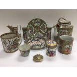 A collection of Canton china items.