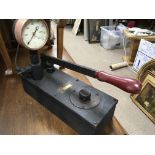 Vintage metal and brass garage pressure gauge