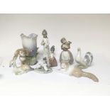 Various ceramics made in style of Lladro and NAO.