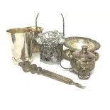 A collection of silver (925) comprising beakers wi