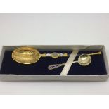 Two Russian style silver spoons with enamelled dec