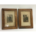 A pair of walnut framed Baxter prints of children,