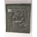 Included is a cast iron picture plaque With inscri