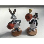 Space jam figures, Bugs Bunny , Sylvester the cat