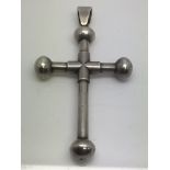 A large Victorian silver gothic cross pendant, app