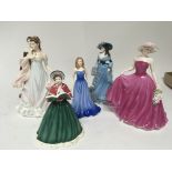 A collection of Royal Doulton and Worcester lady f