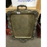 A large silver plated gallery tray 77cm x 48cm