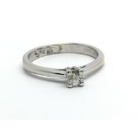 An 18ct white gold solitaire diamond ring, approx.