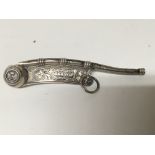 A Victorian silver Bosun whistle Birmingham hallma