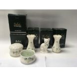 5 boxed Belleek porcelain items.