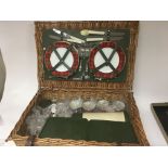 A Vintage Wicker Picnic hamper unused maker Optima