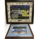 A collection of signed football photos and caricature prints including Steven Gerrard, John Neeskens