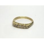 An 18ct gold five stone diamond ring, approx.15ct,