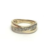 A 9ct gold half eternity twist ring, approx .12ct,
