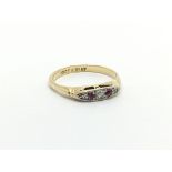 A Vintage 18carat gold ring set with ruby and diam