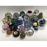 A collection of approx 20 plus paperweights includ