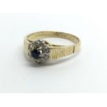 An 18ct gold sapphire and diamond ring, approx 2.8