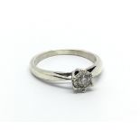 An 18carat white gold solitaire diamond ring the d