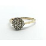 A 9ct gold diamond cluster ring, approx.25ct, appr