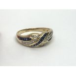 An 18ct gold sapphire and diamond ring, approx 3.4