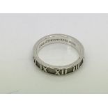 A Tiffany & Co sterling silver Atlas ring, approx