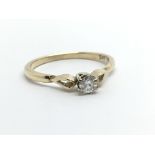 A 9ct gold solitaire diamond ring, approx.15ct, ap