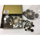 A collection of coins and buttons inc. Edward VIII