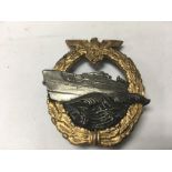 A German WW2 Kriegsmarine E boat sea badge .