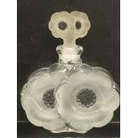 A Lalique style double perfume bottle in the form