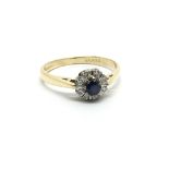 An 18carat gold ring set with a blue sapphire and