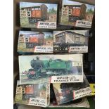 Two boxes of vintage trains, track and accessories