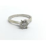 A 9ct white gold solitaire diamond ring, approx.25