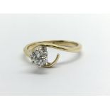 An 18ct gold solitaire diamond ring, approx .25ct,