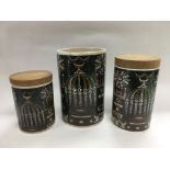 Three graduated Portmeirion kitchen storage pots i