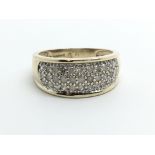 A 9ct gold diamond cluster ring, approx 1/2ct, app