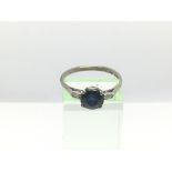 A sapphire and diamond ring, approx 3g and approx