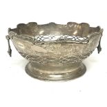 A Quality silver basket of circular shape with hin