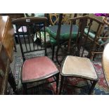 Two Edwardian inlaid Mahogany occasional chairs. (