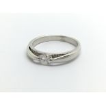 A 9ct white gold solitaire diamond ring, approx.25