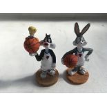 Space Jam figures, Bugs Bunny, Sylvester the cat a