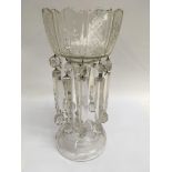 A Victorian cut glass lustre with glass drops . 38