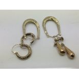 Three pairs of 9ct gold earrings, approx 5.1g.