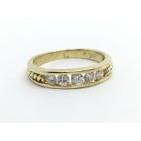 An 18ct gold five stone diamond ring, approx 1/2ct