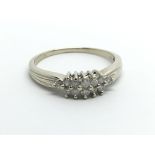 A 14ct white gold twelve stone diamond ring, appro